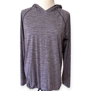 Under Armour Hooded Long Sleeve Heathered Purple Top